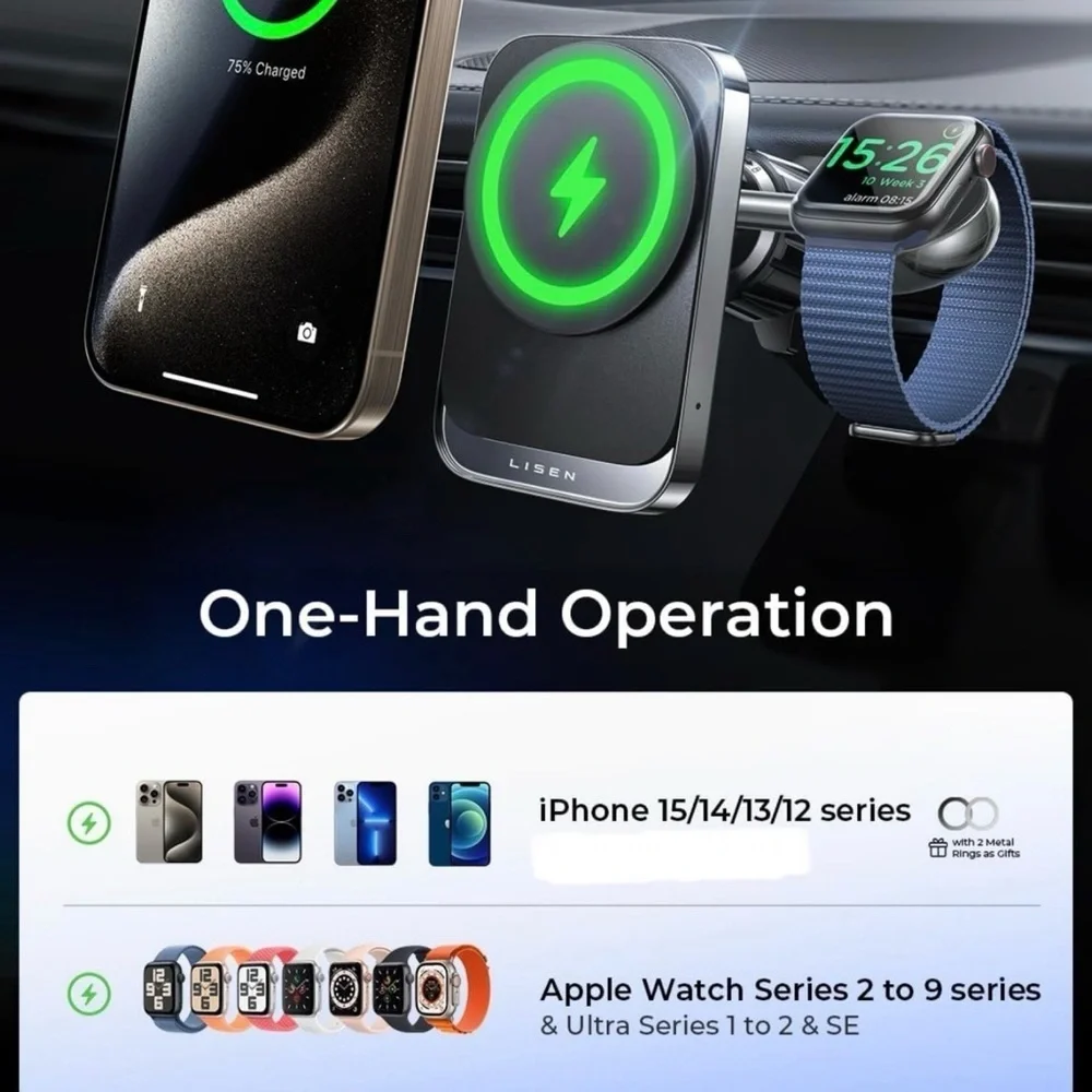 2 in 1 for 18W MagSafe Car Mount Charger